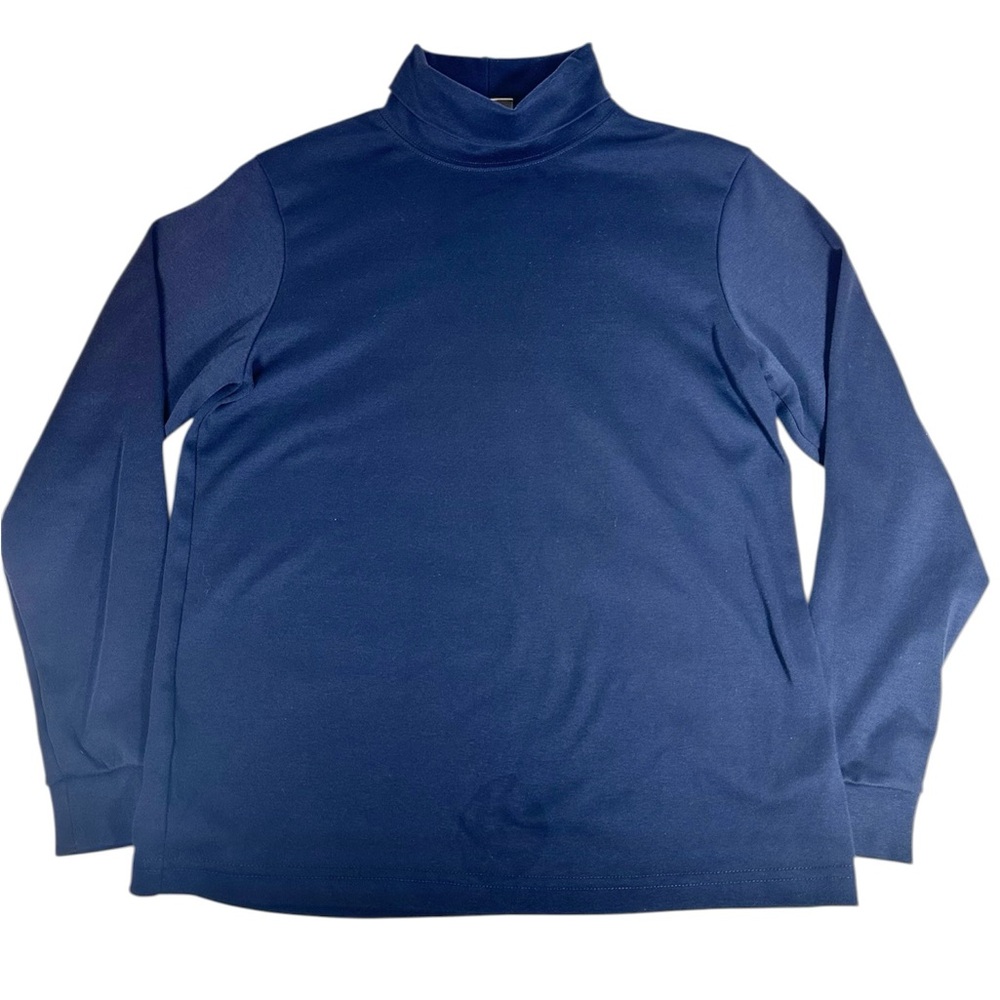VTG L.L. BEAN women’s Navy Blue Turtleneck Long Sleeve Top size M CabinCore